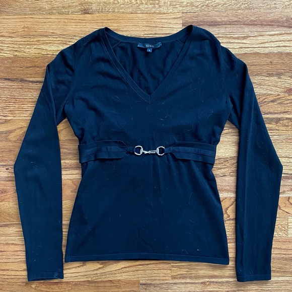 Gucci Tops - Gucci Made in Italy Black Long Sleeve Top Size Small